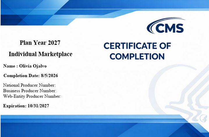 Example Marketplace Registration Completion Certificate
